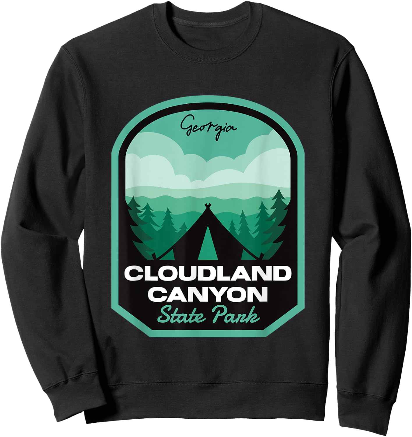Cloudland Canyon State Park GA Camping Sweatshirt - Sweatshirt | Black