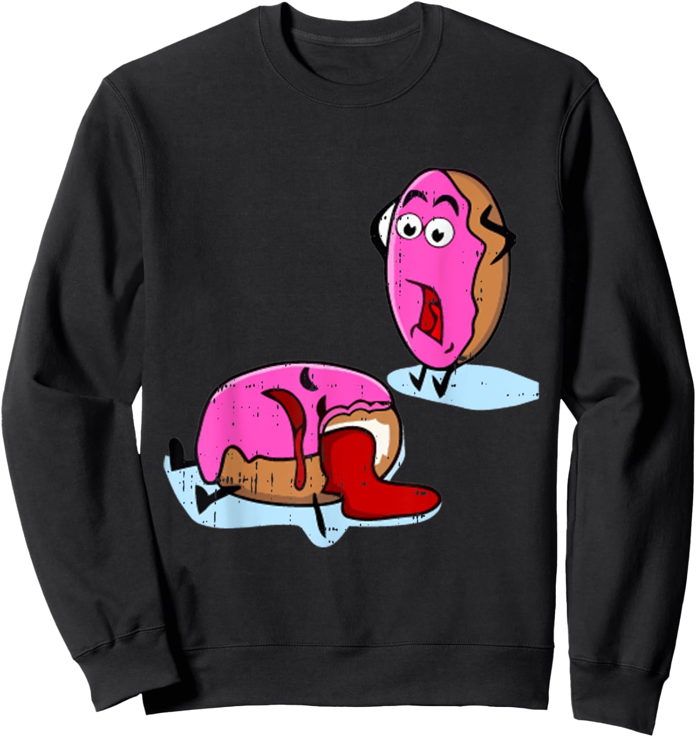 Dead Doughnut Bite Funny Donut Joke Sweets Dessert Gift Sweatshirt - Sweatshirt | Black