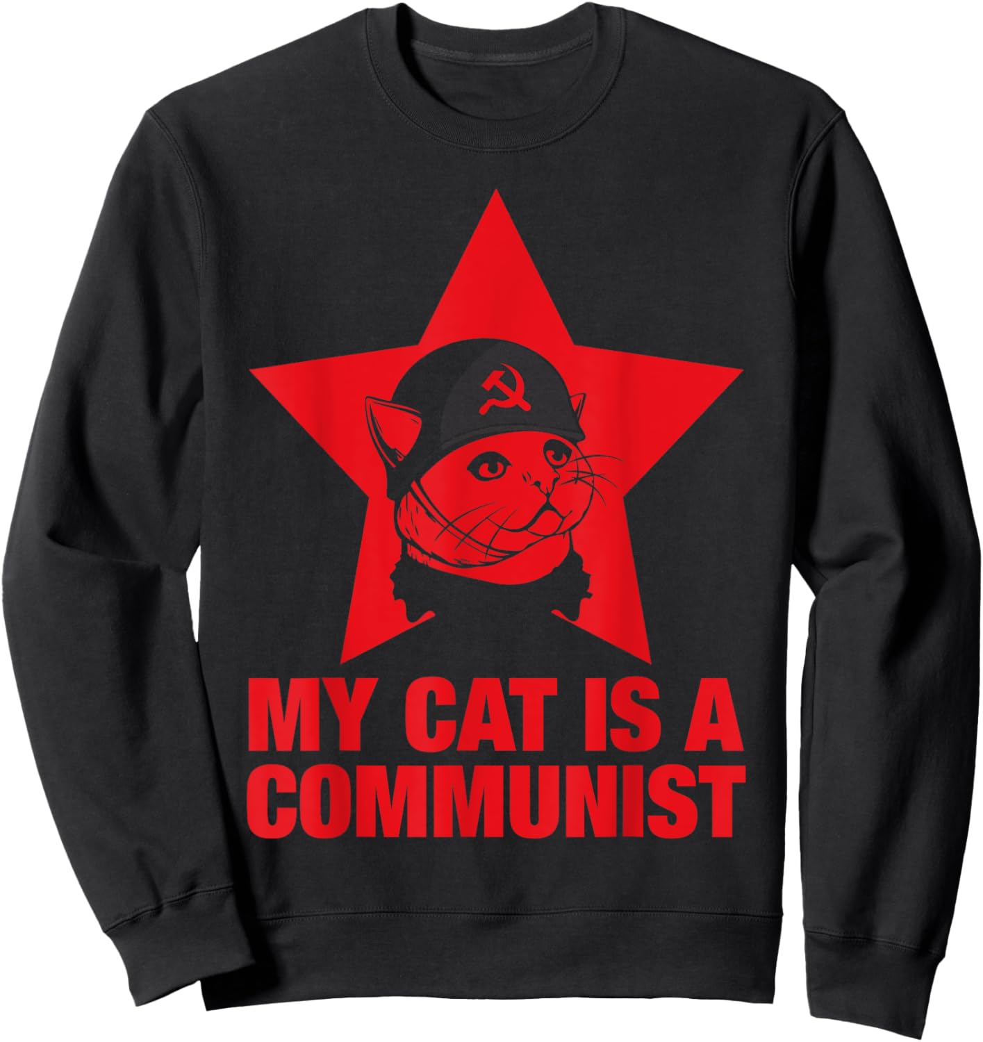 My Cat Is A Communist Women Sweatshirt - Sweatshirt | Black