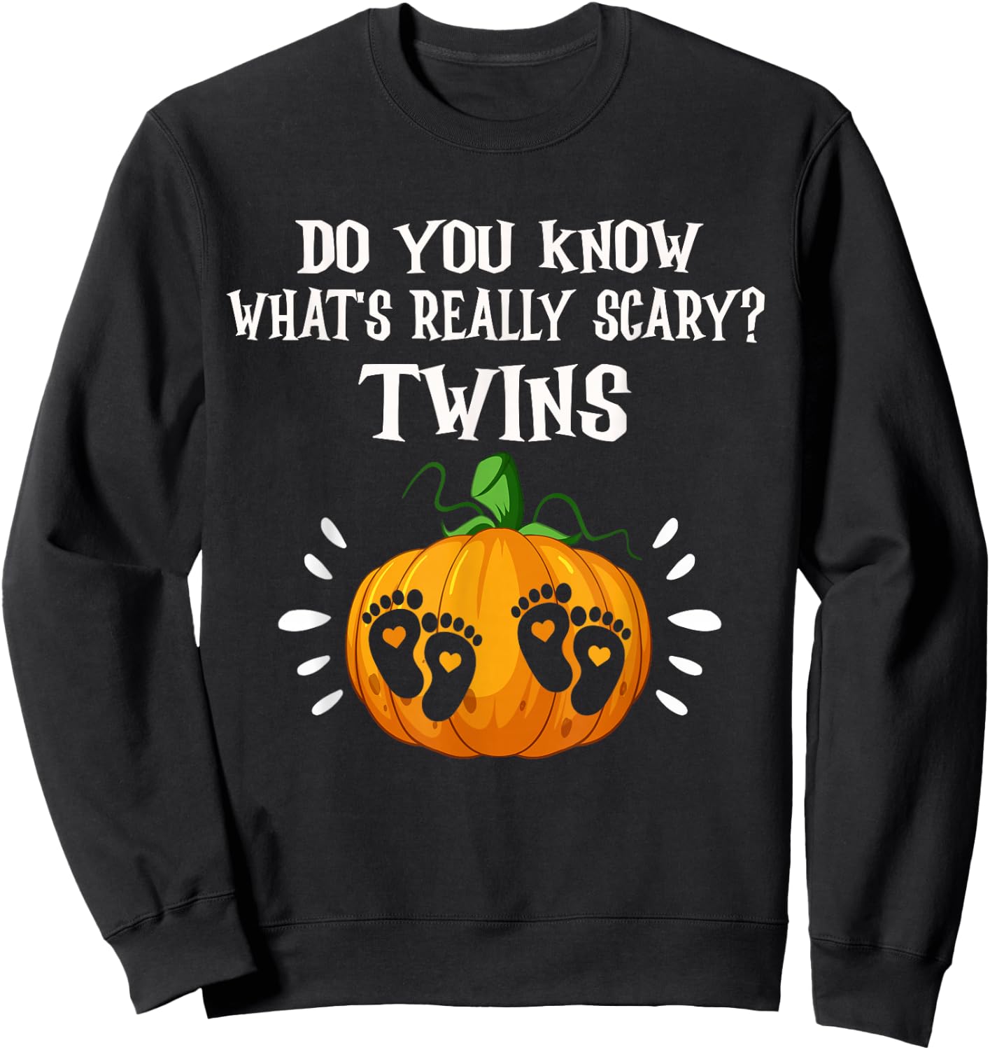 Pregnant Halloween Twins Costumes for Pregnant Women Twins Sweatshirt - Sweatshirt | Black