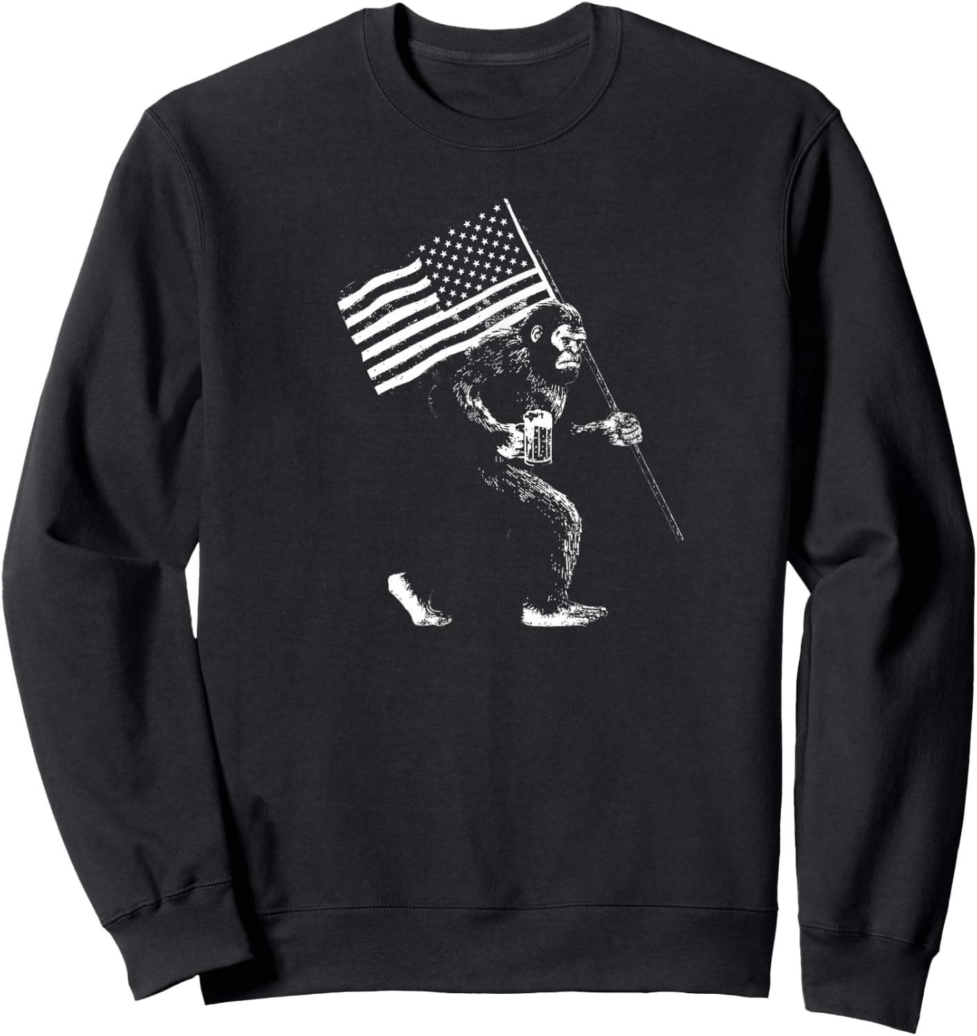 America 250: Sasquatch American Flag Sweatshirt - Sweatshirt | Black