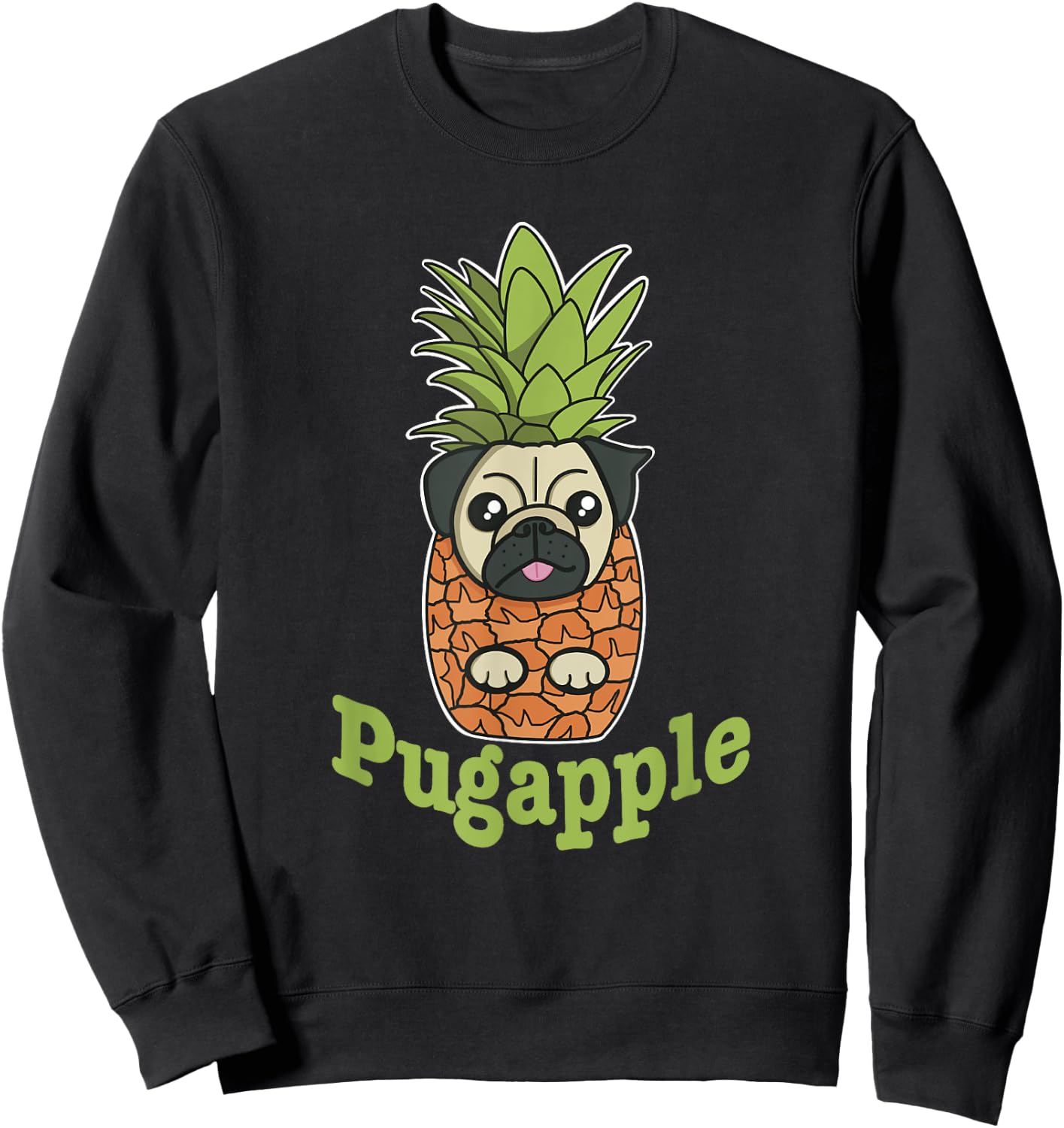 Pug And Pineapple Lovers Pugapple Dog Men Women Girls Kids Sweatshirt - Sweatshirt | Black
