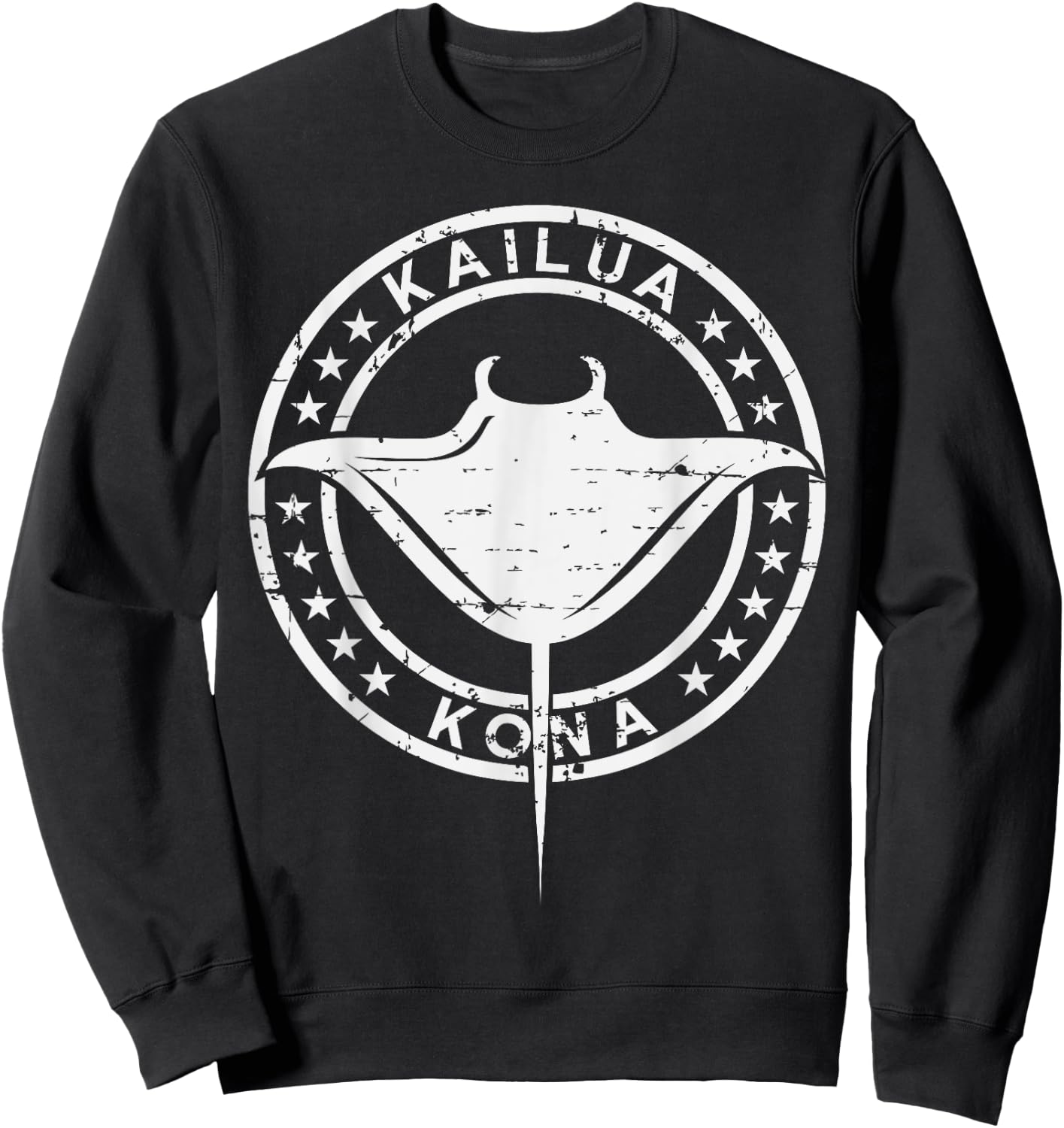 Vintage Hawaii Vacation Shirt Tribal Kailua Stingray Sweatshirt - Sweatshirt | Black