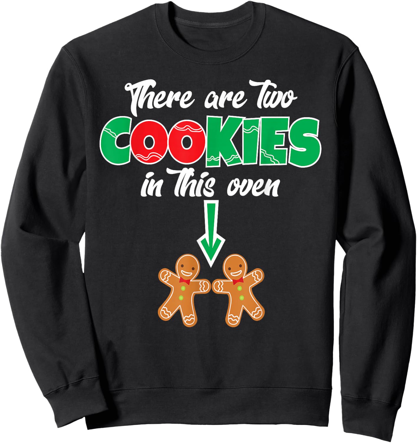 Christmas Twins Expecting Mom Pregnant Wife Sweatshirt - Sweatshirt | Black