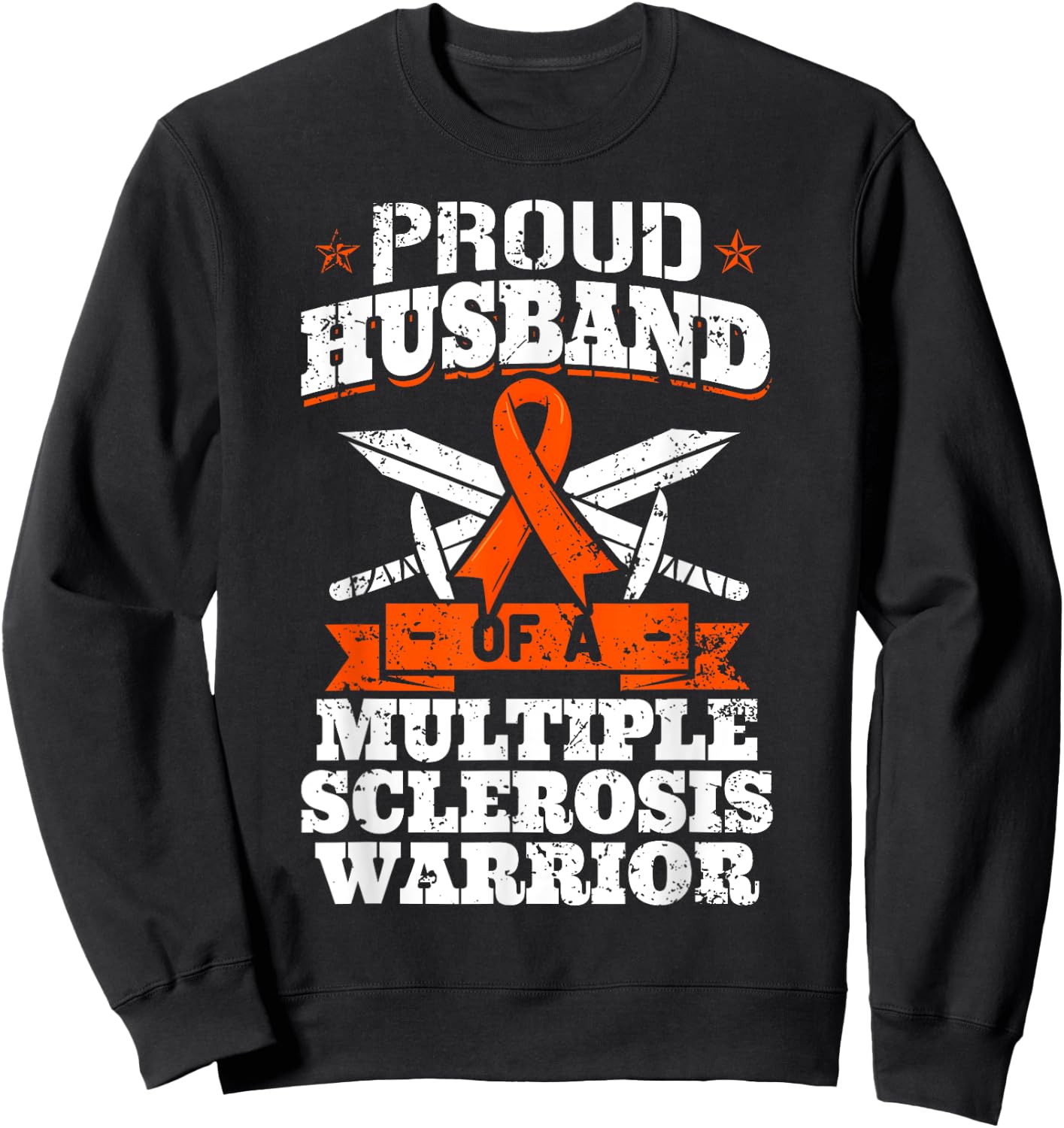 Proud Husband Of A Multiple Sclerosis Warrior MS Awareness Sweatshirt - Sweatshirt | Black