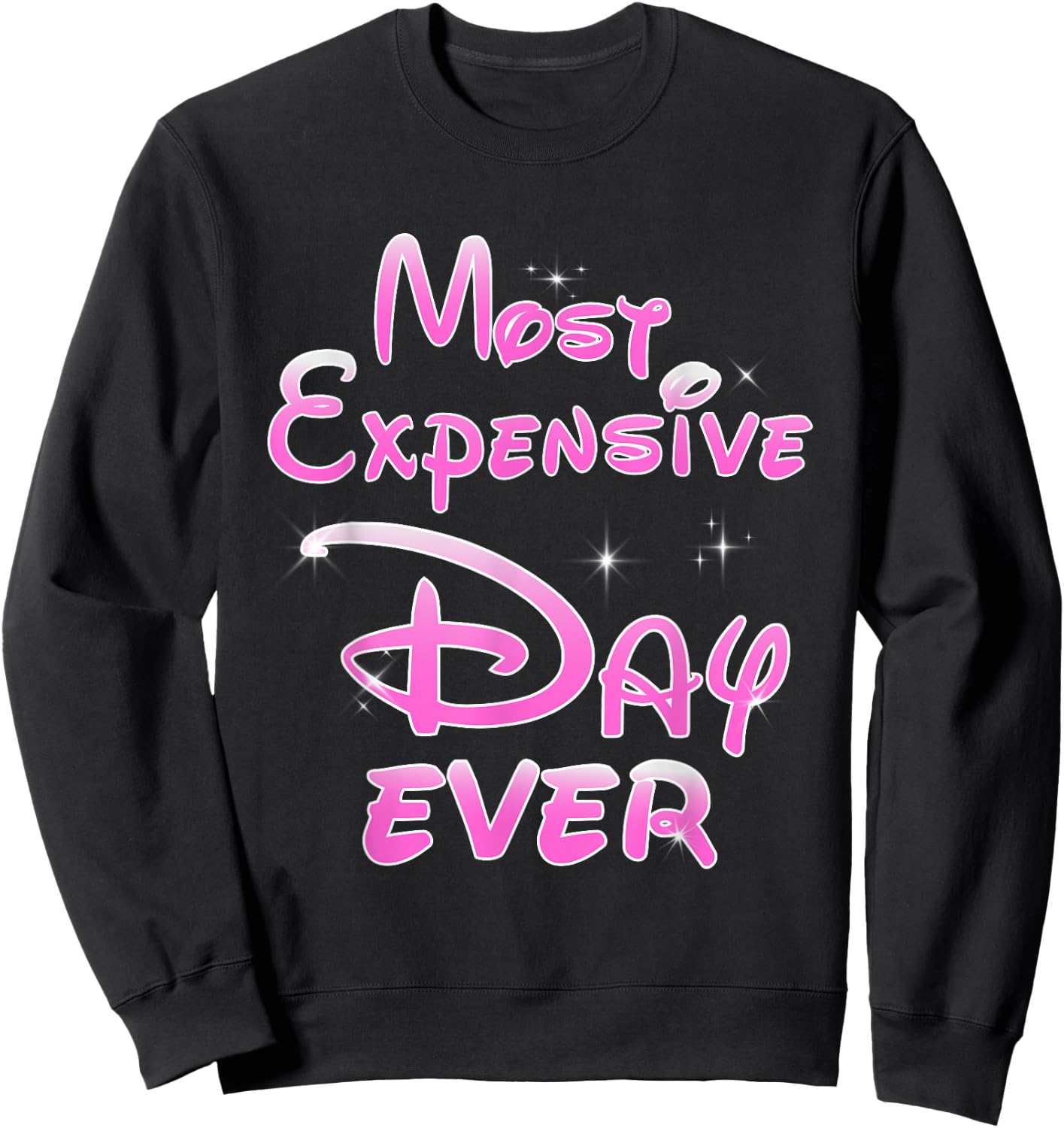 Most Expensive Day Ever Sarcastic Funny Theme Park Pink Sweatshirt - Sweatshirt | Black