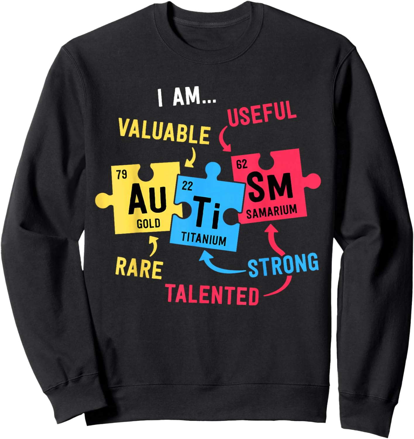Autism Awareness Shirts Men Boys Periodic Table Elements Sweatshirt - Sweatshirt | Black
