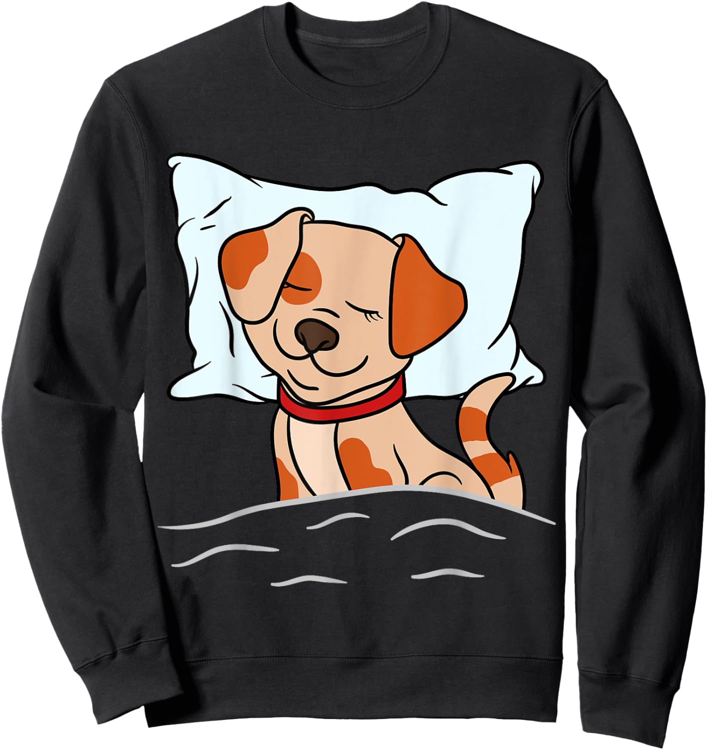 Sleeping Animals Pajama Nightgown Cute Sleeping Dog Women Girls Kids Sweatshirt - Sweatshirt | Black
