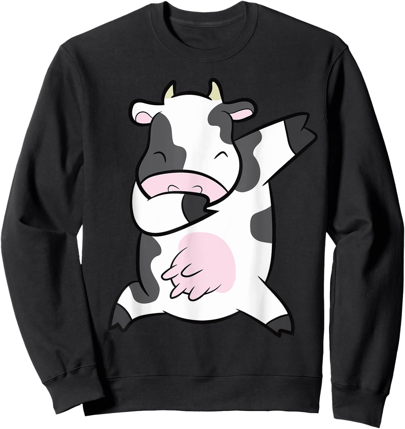 Dabbing Cow Farm Animal Funny Cow Sweatshirt - Sweatshirt | Black