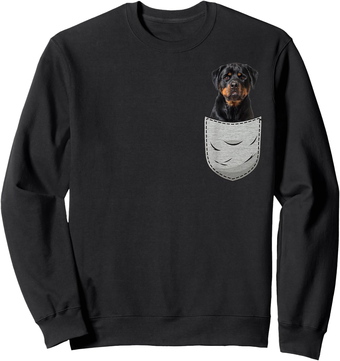 Rottweiler in The Chest Pocket for Dog Owners Sweatshirt - Sweatshirt | Black