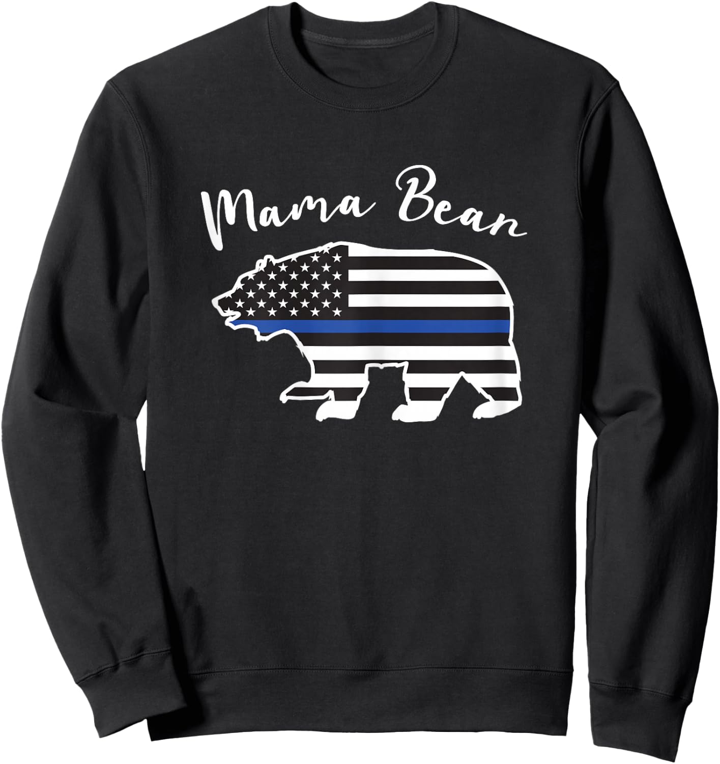 MAMA BEAR | Police Flag Police Mom Gift Sweatshirt - Sweatshirt | Black