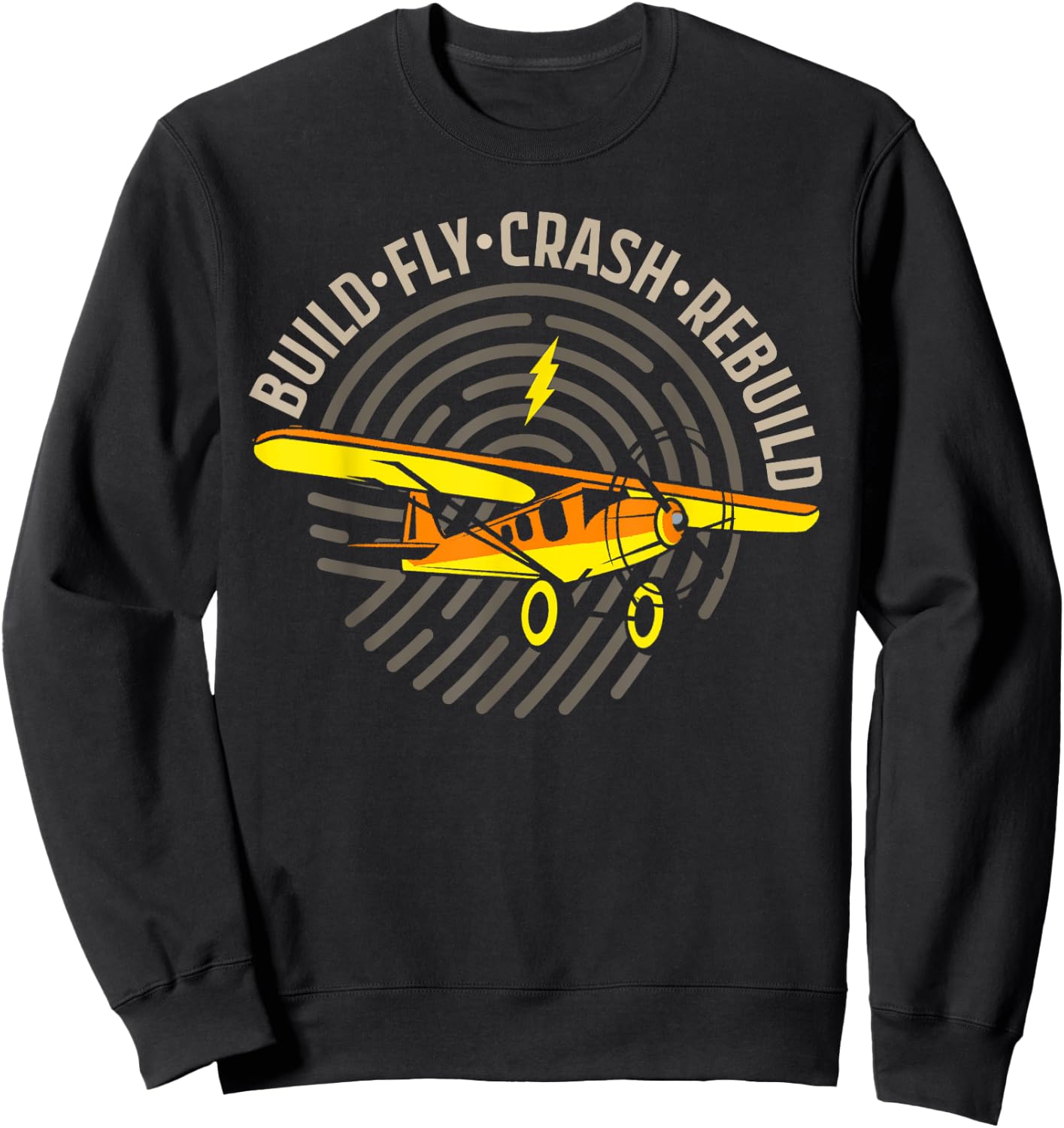 RC Plane - Model Aircraft - Build Fly Crash Rebuild Sweatshirt - Sweatshirt | Black
