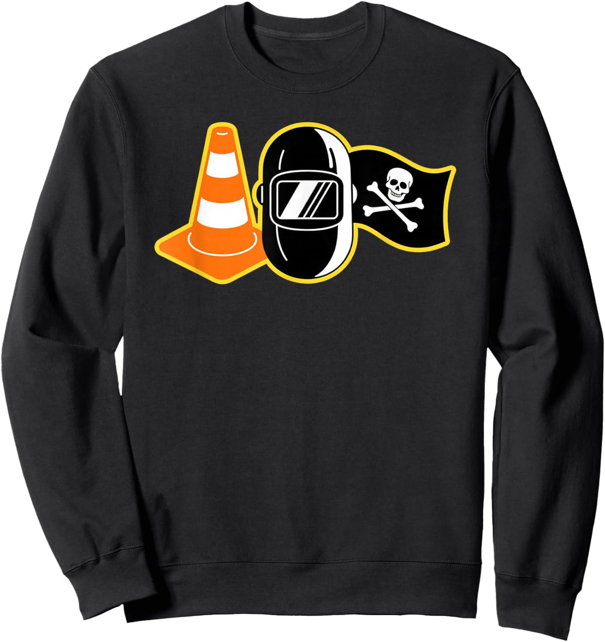 Pittsburgh, Hoist The Traffic Cone 3 Icons Funny Welder Sweatshirt - Sweatshirt | Black