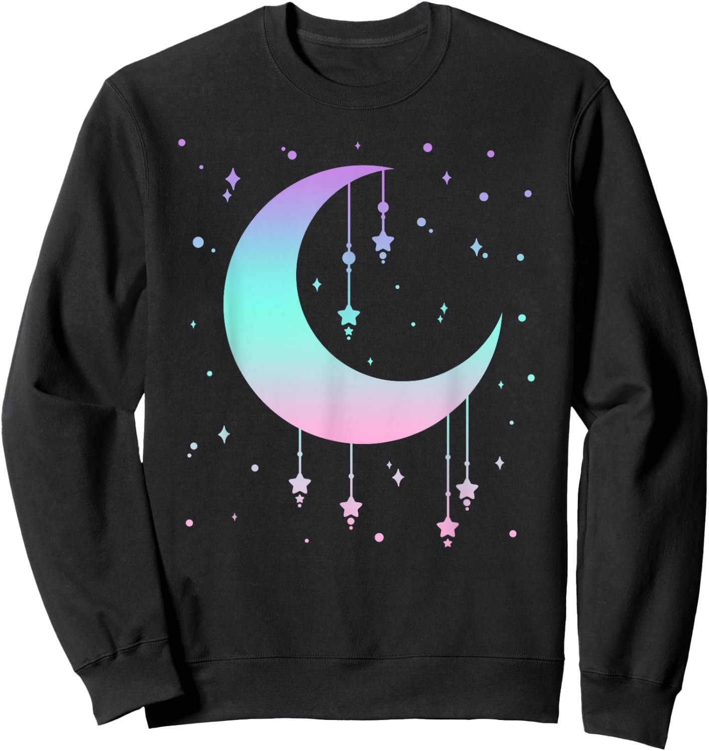Pastel Moon Kawaii Pastel Goth Sweatshirt - Sweatshirt | Black