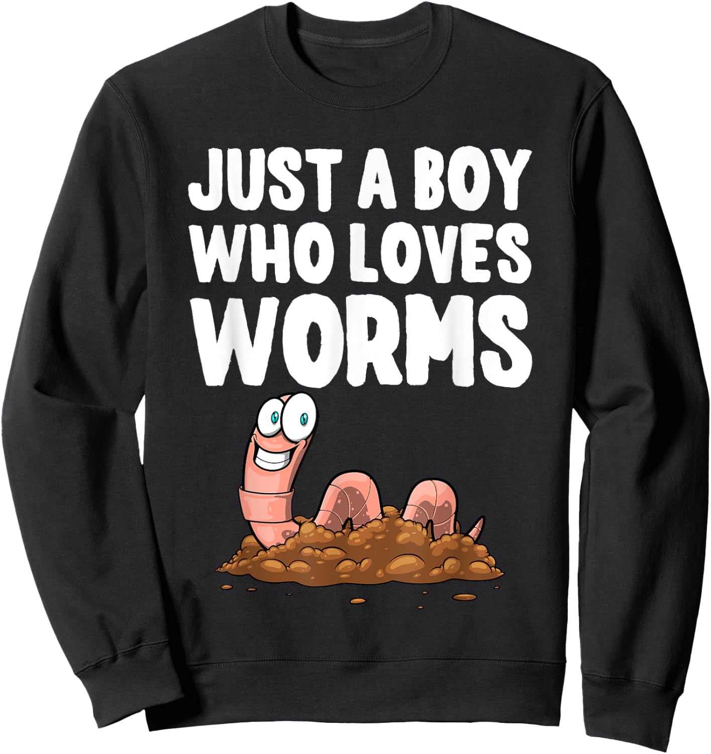 Cool Worm Gifts Love Worms Accessories & Stuff Boys Kids Worm Hunter Worm Farmer Composter Sweatshirt - Sweatshirt | Black