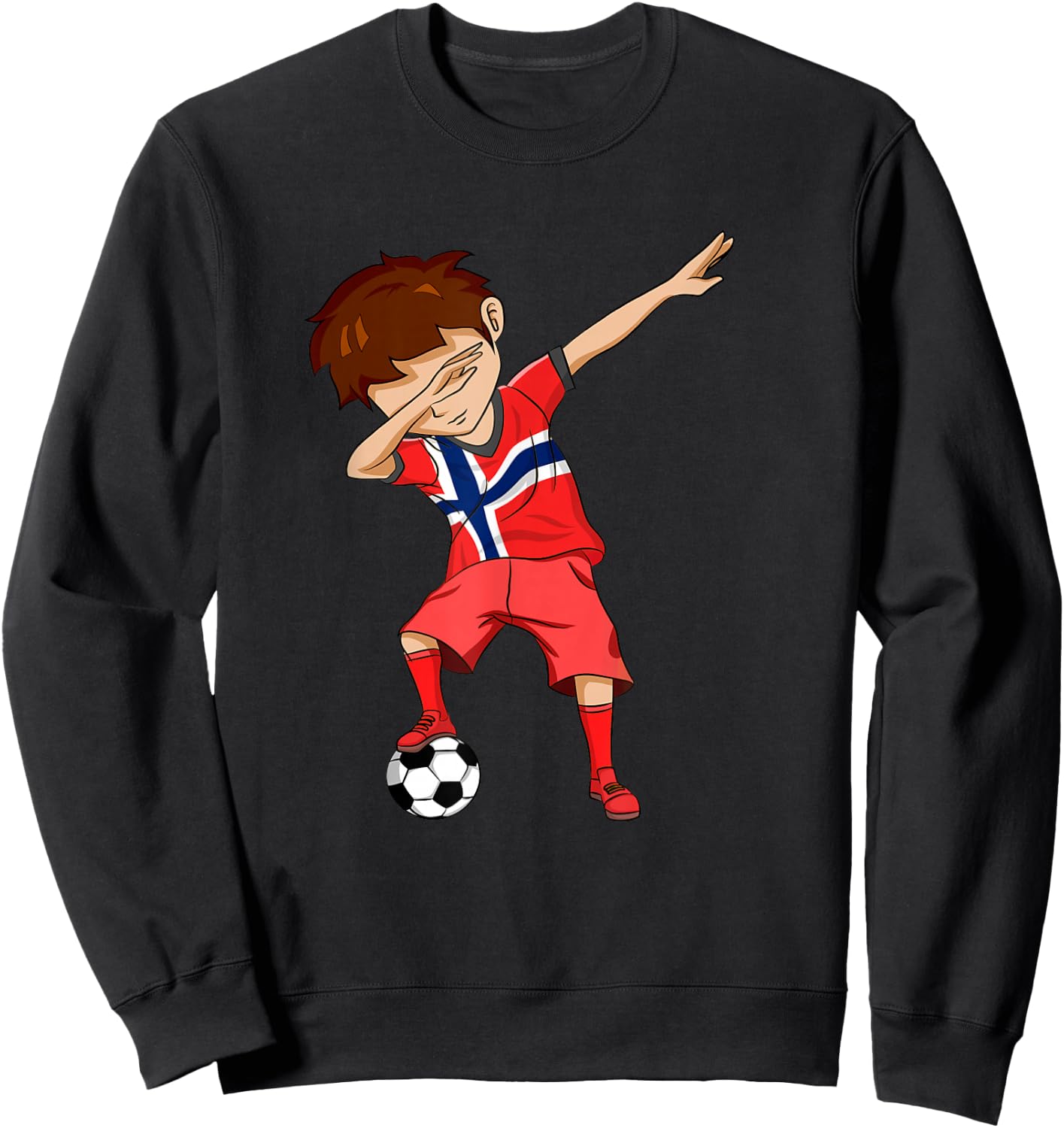Dabbing Soccer Boy Norway Shirt Norwegian Sweatshirt - Sweatshirt | Black