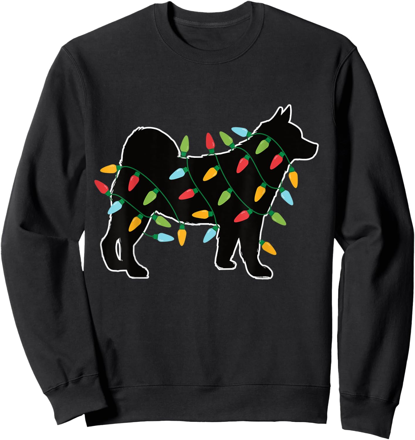 Akita Christmas Lights Christmas Gift Dog Lover Akita Sweatshirt - Sweatshirt | Black
