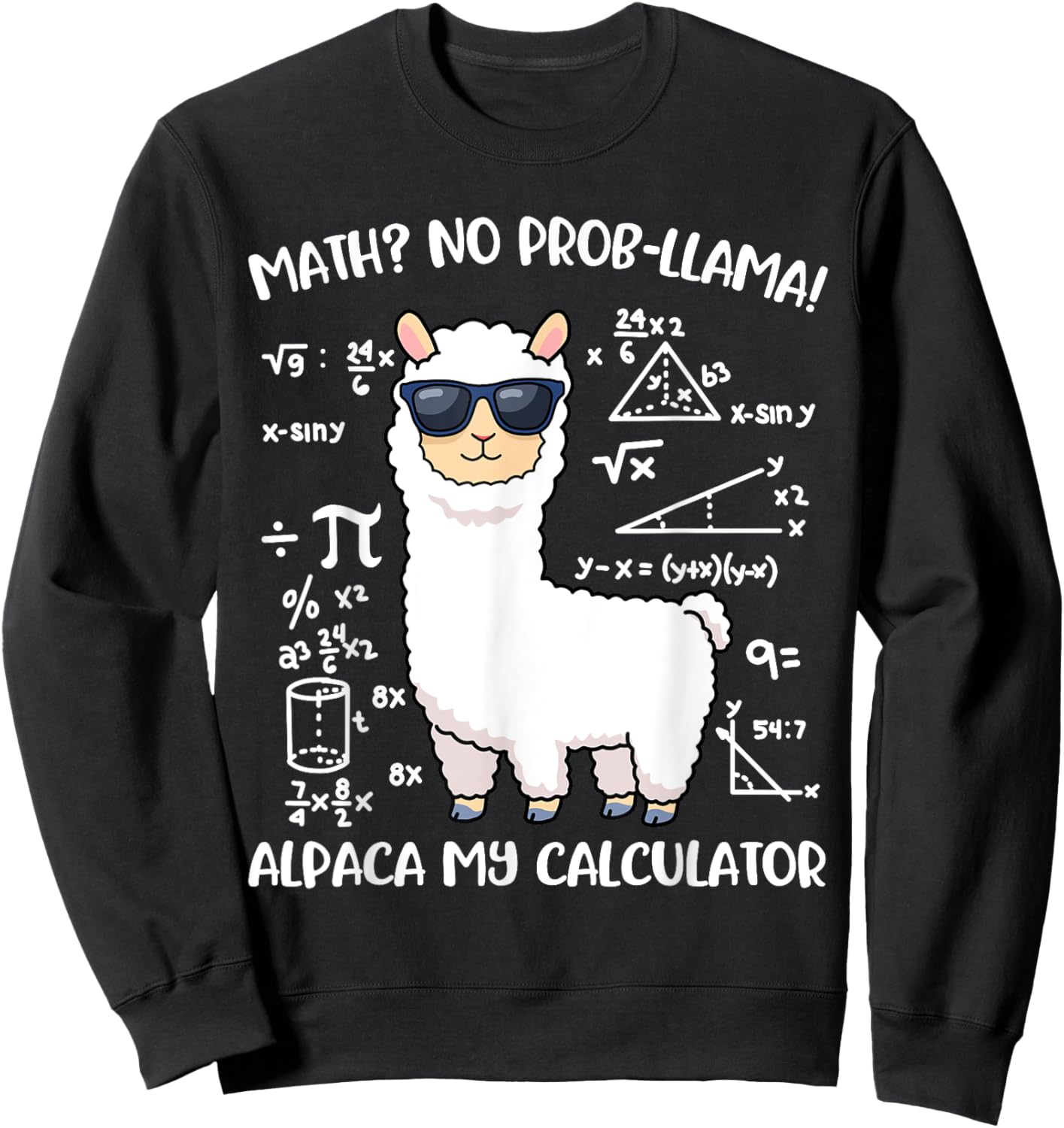 Math Llama Sweatshirt - Sweatshirt | Black
