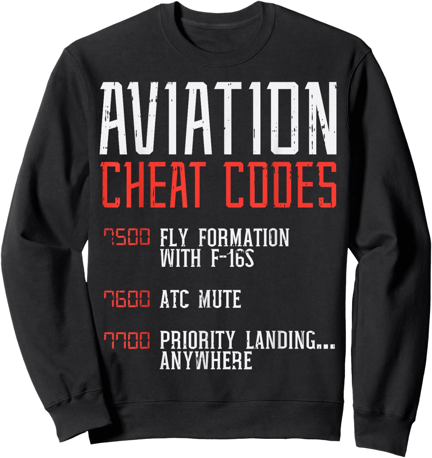 BoredKoalas Aviation Lovers Shirts Pilot Gifts Aviation Cheat Codes Funny Airplane Humor Pilot ATC Gift Sweatshirt - Sweatshirt | Black