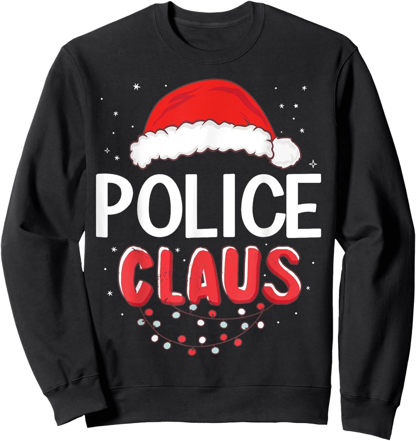 Police Santa Claus Christmas Matching Costume Sweatshirt - Sweatshirt | Black