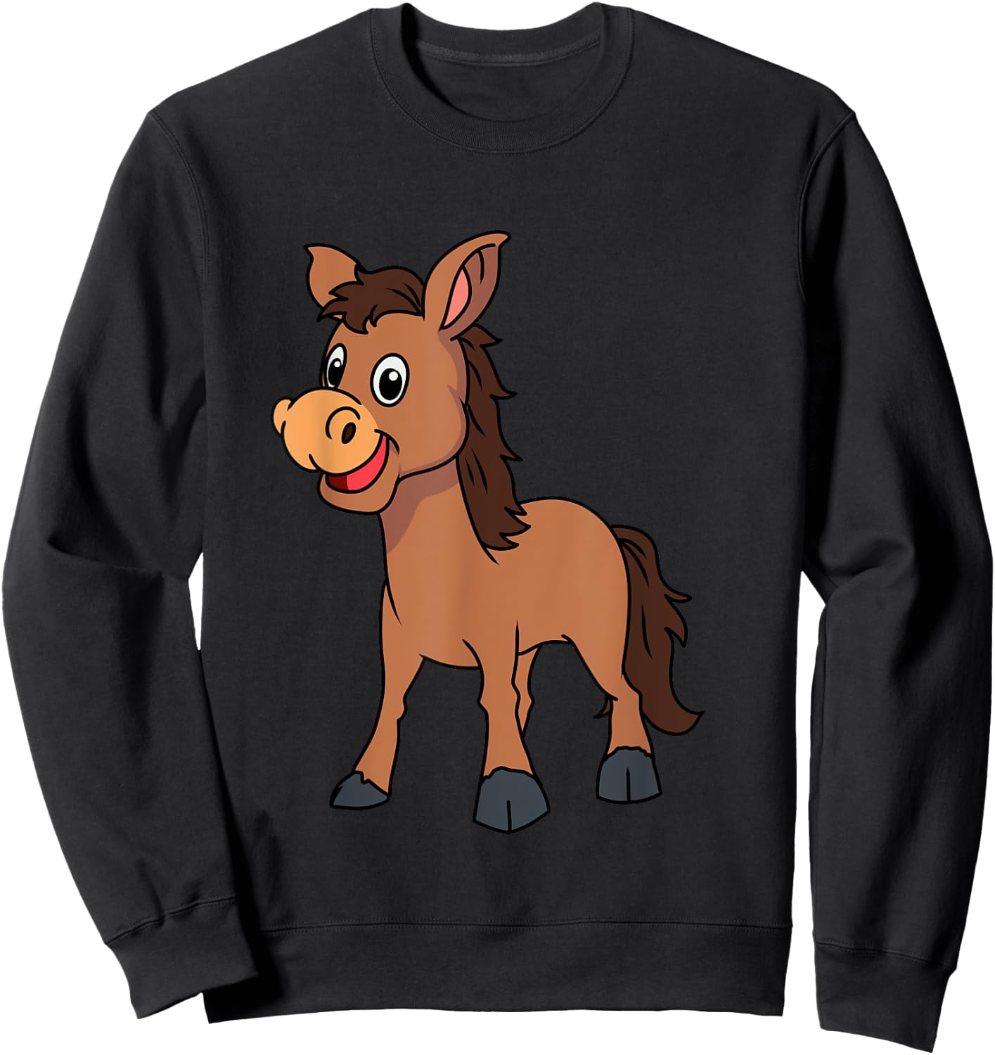 Cute Donkey Horse Pony Children Hoofed Animals Toddlers Child Sweatshirt - Sweatshirt | Black