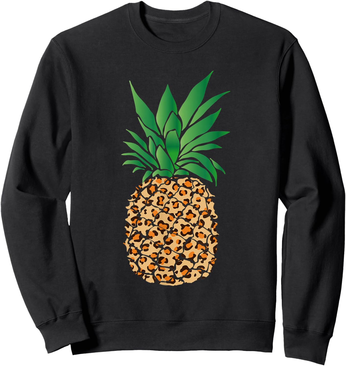 Cute Cheetah Print Pineapple Leopard Animal Lover Gift Shirt Sweatshirt - Sweatshirt | Black