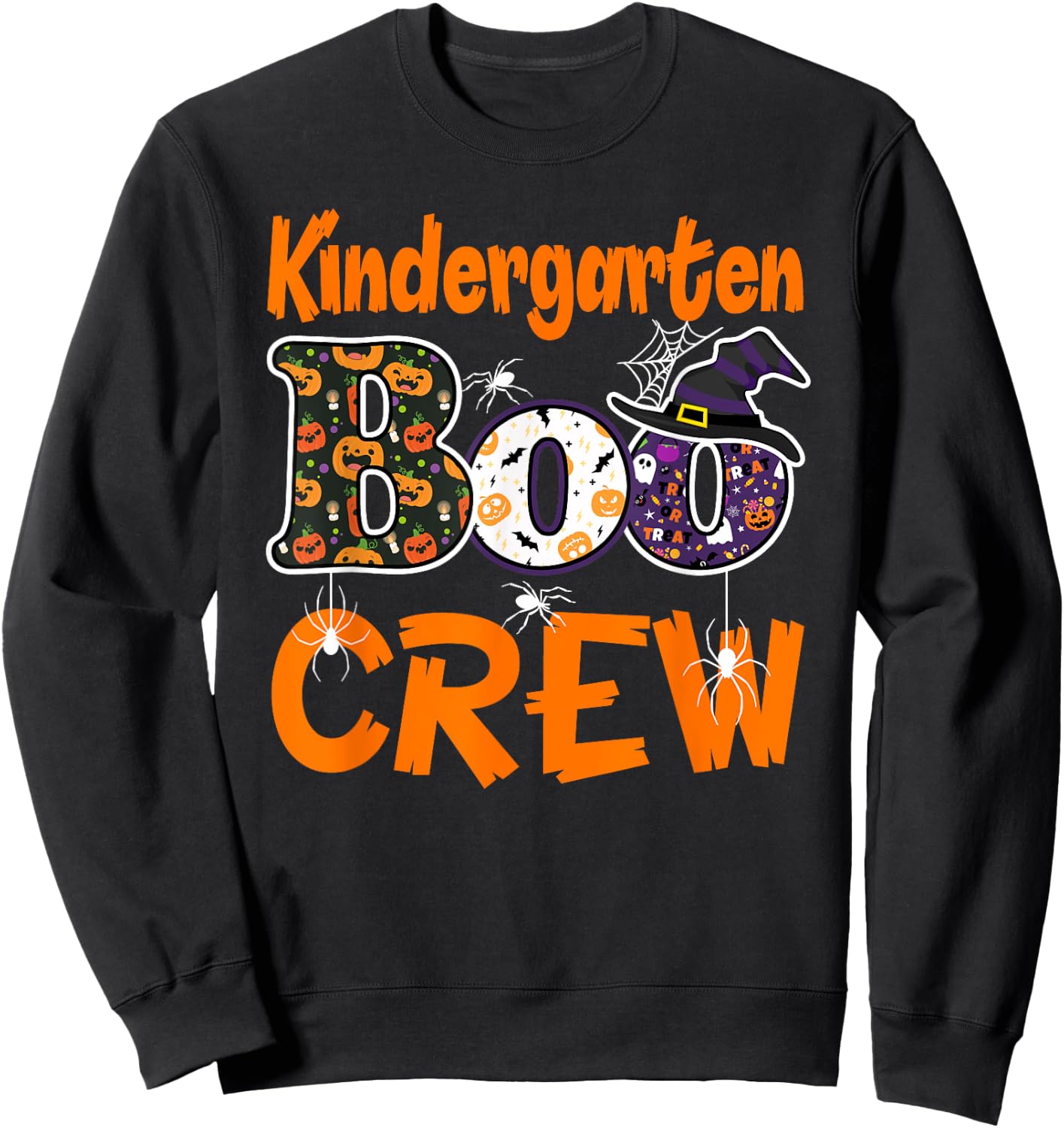 Kindergarten Boo Crew Teachers Students Halloween Costume Men Women Sweatshirt - Sweatshirt | Black