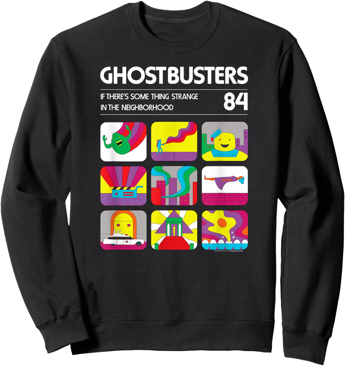 Ghostbusters Retro Video Game Graphics Vintage Movie Sweatshirt - Sweatshirt | Black