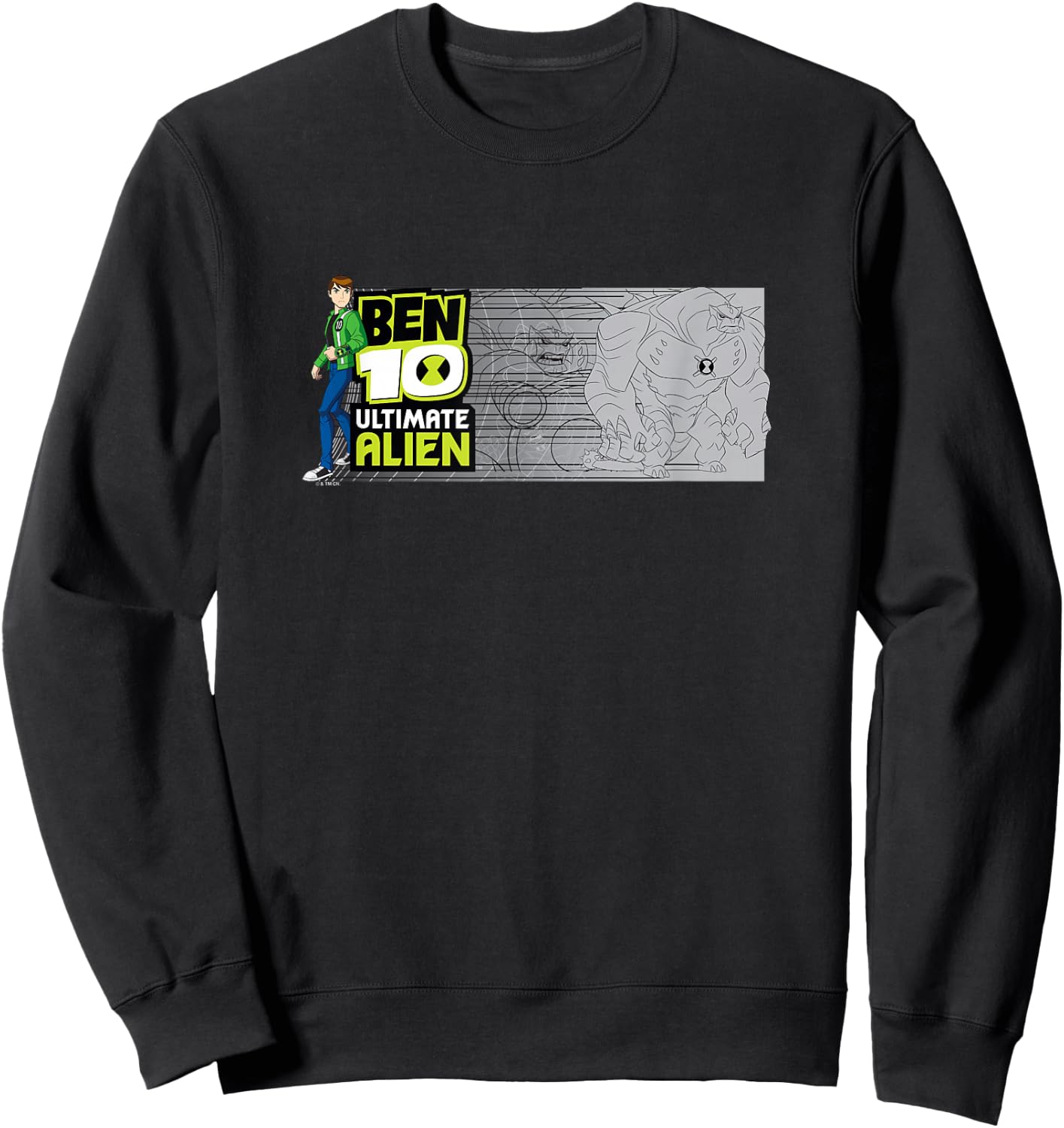 Ben 10 Ultimate Alien: Cosmic Destruction Humungousaur Logo Sweatshirt - Sweatshirt | Black