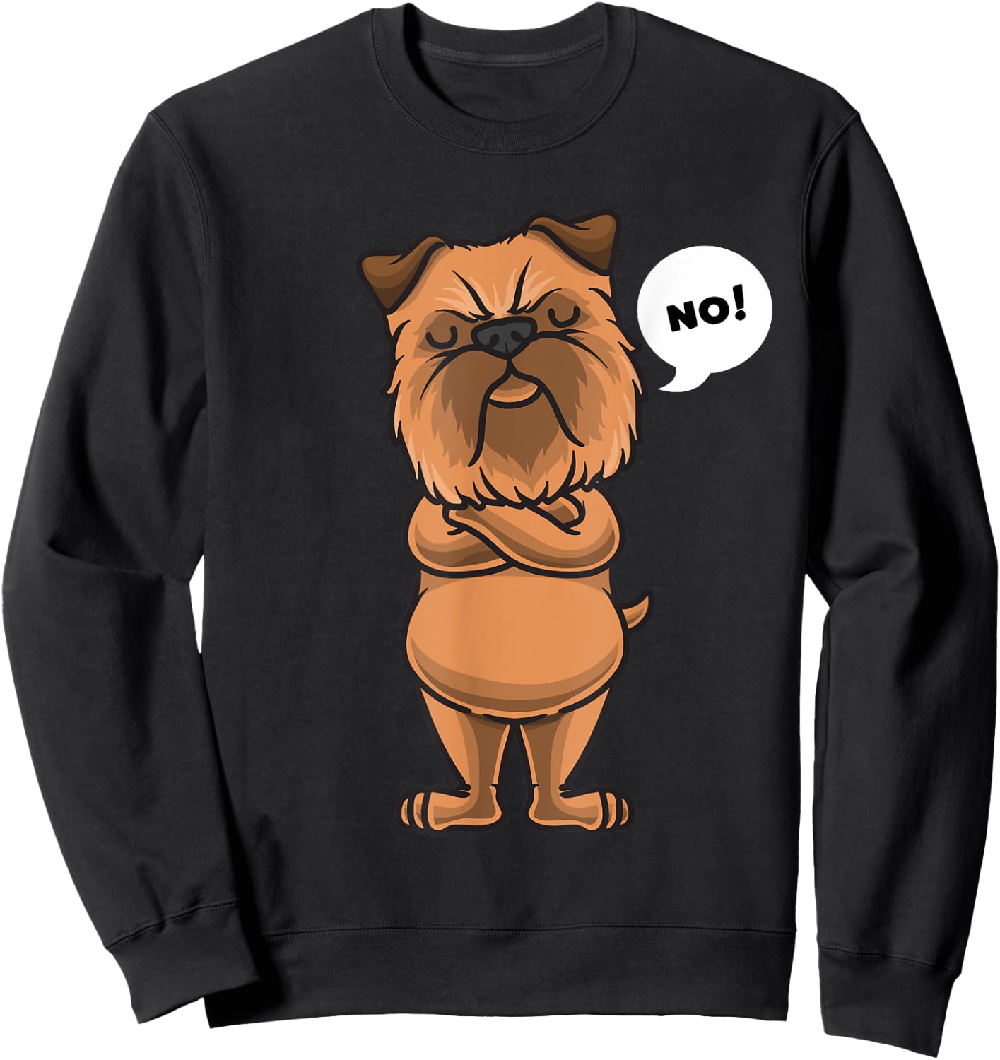 Stubborn Griffon Bruxellois Dog Brussels Griffon Men Women Girls Kids Sweatshirt - Sweatshirt | Black