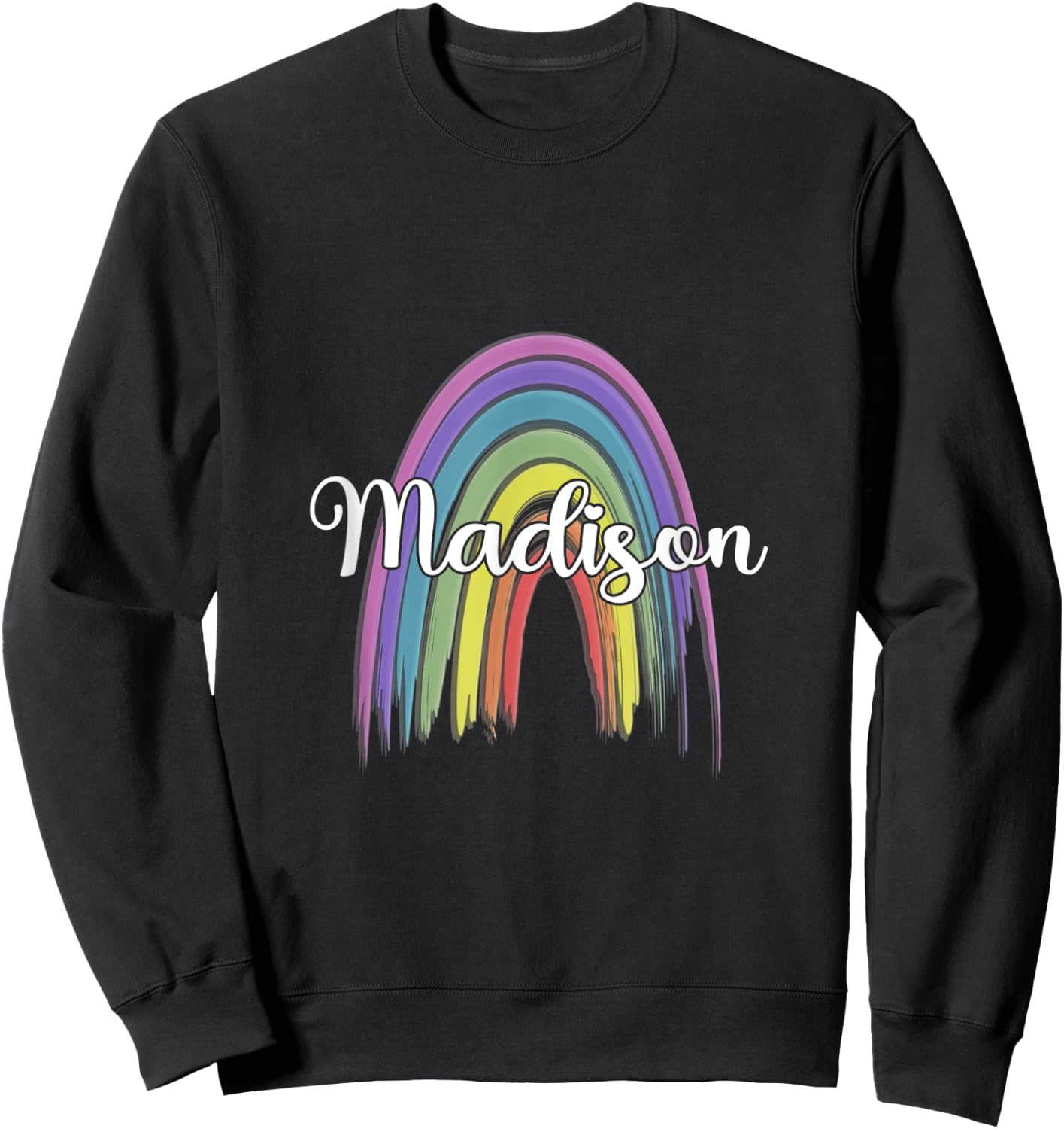 MADISON Rainbow Girls Custom Name Sweatshirt - Sweatshirt | Black