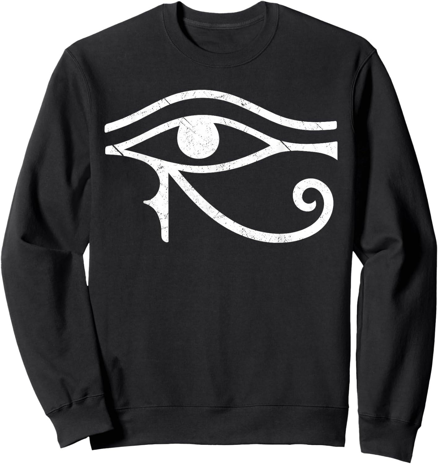 Funny Scary Eye Of Horus All Seeing Triangle Esoteric Sweatshirt - Sweatshirt | Black