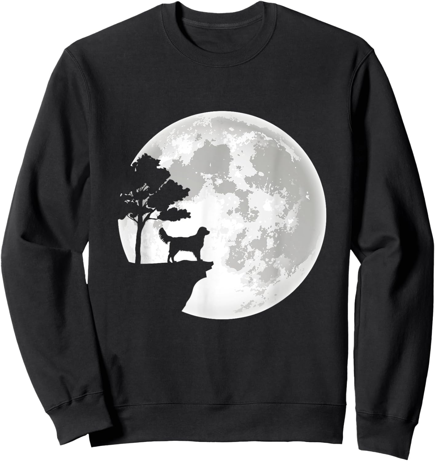 Golden Retriever Moon Halloween Costume Apparel Sweatshirt - Sweatshirt | Black
