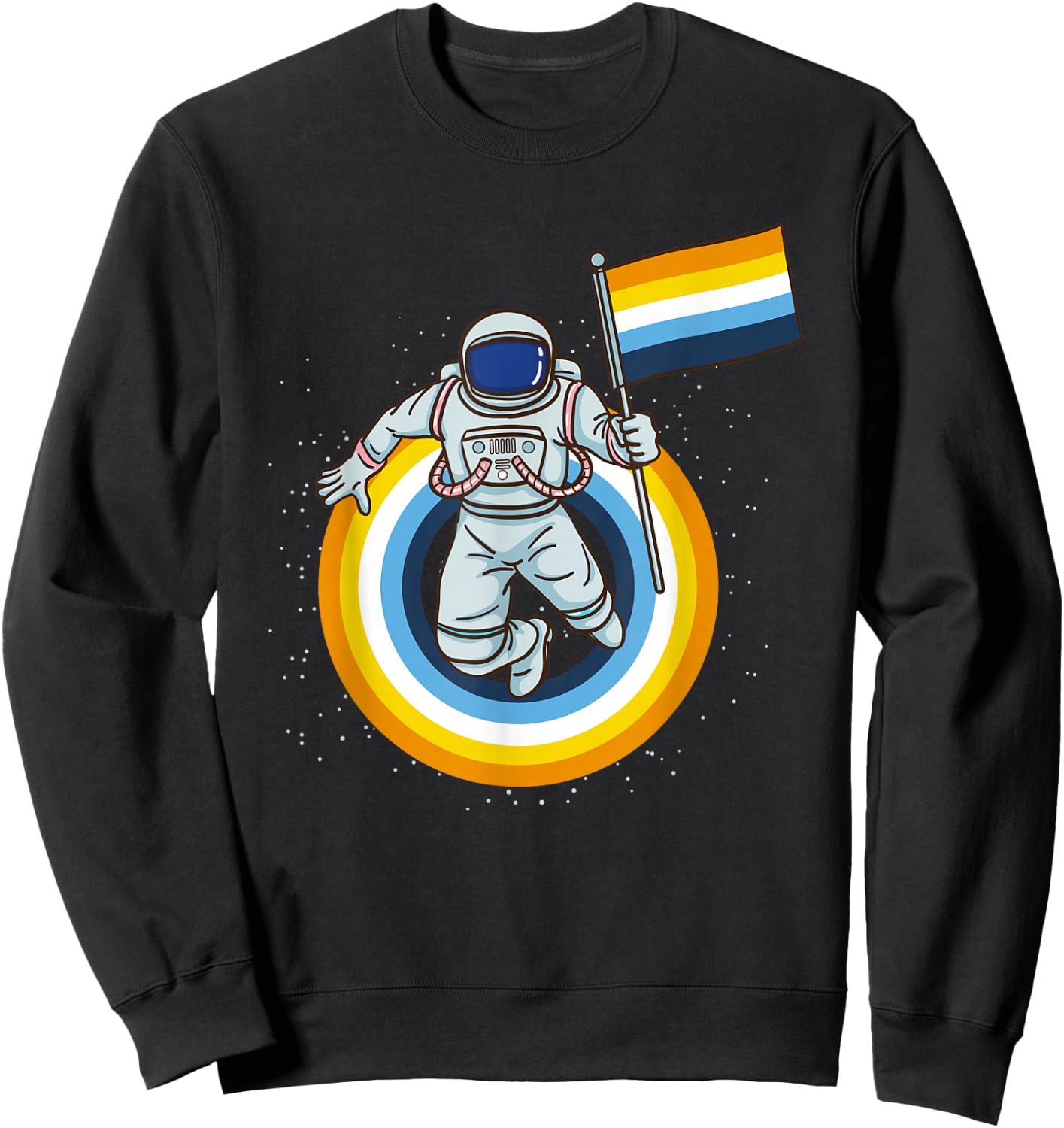 Astronaut Aroace Pride Flag Sweatshirt - Sweatshirt | Black