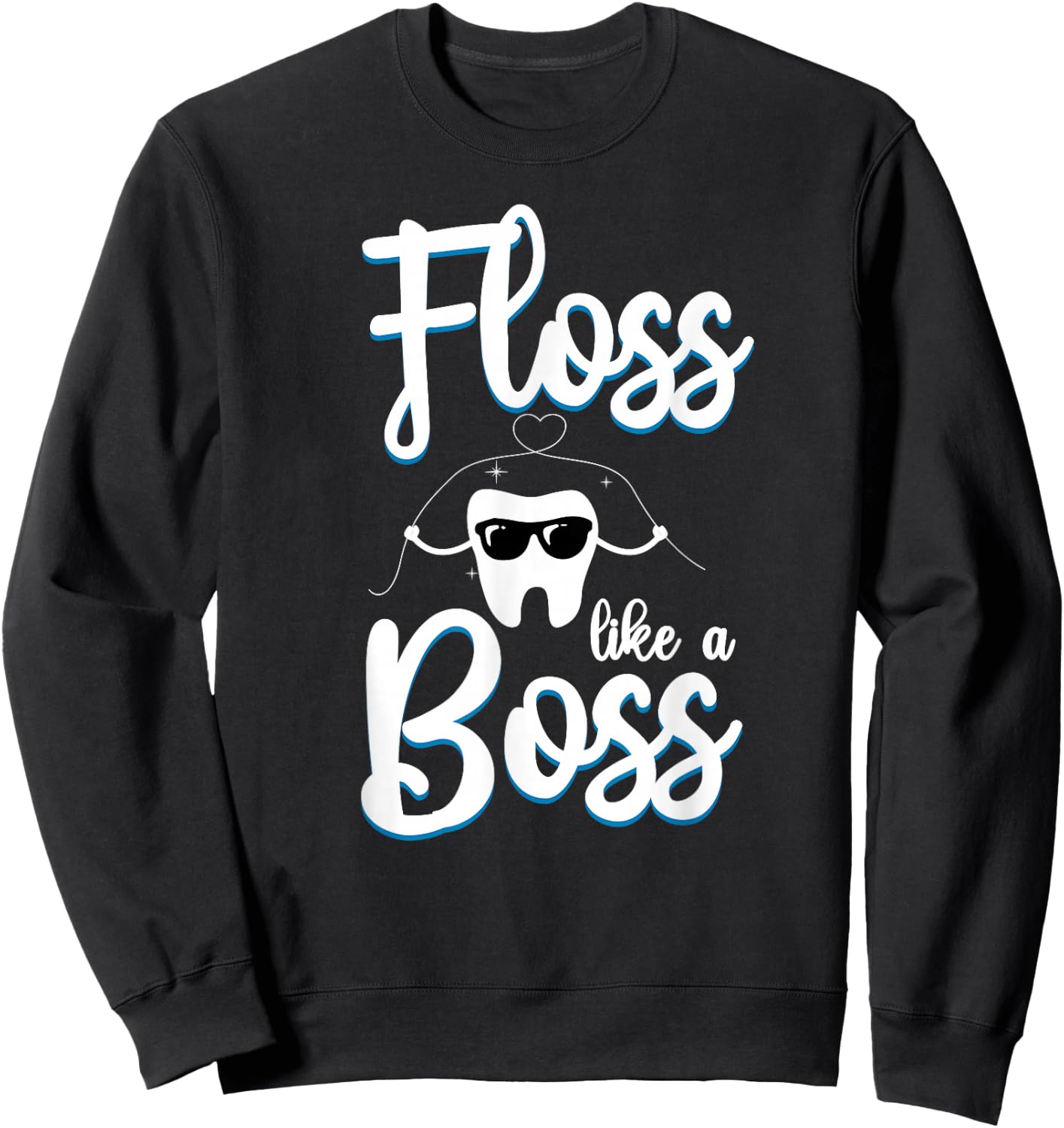 Dentist, dental assistant, hygienist, dental floss Sweatshirt - Sweatshirt | Black