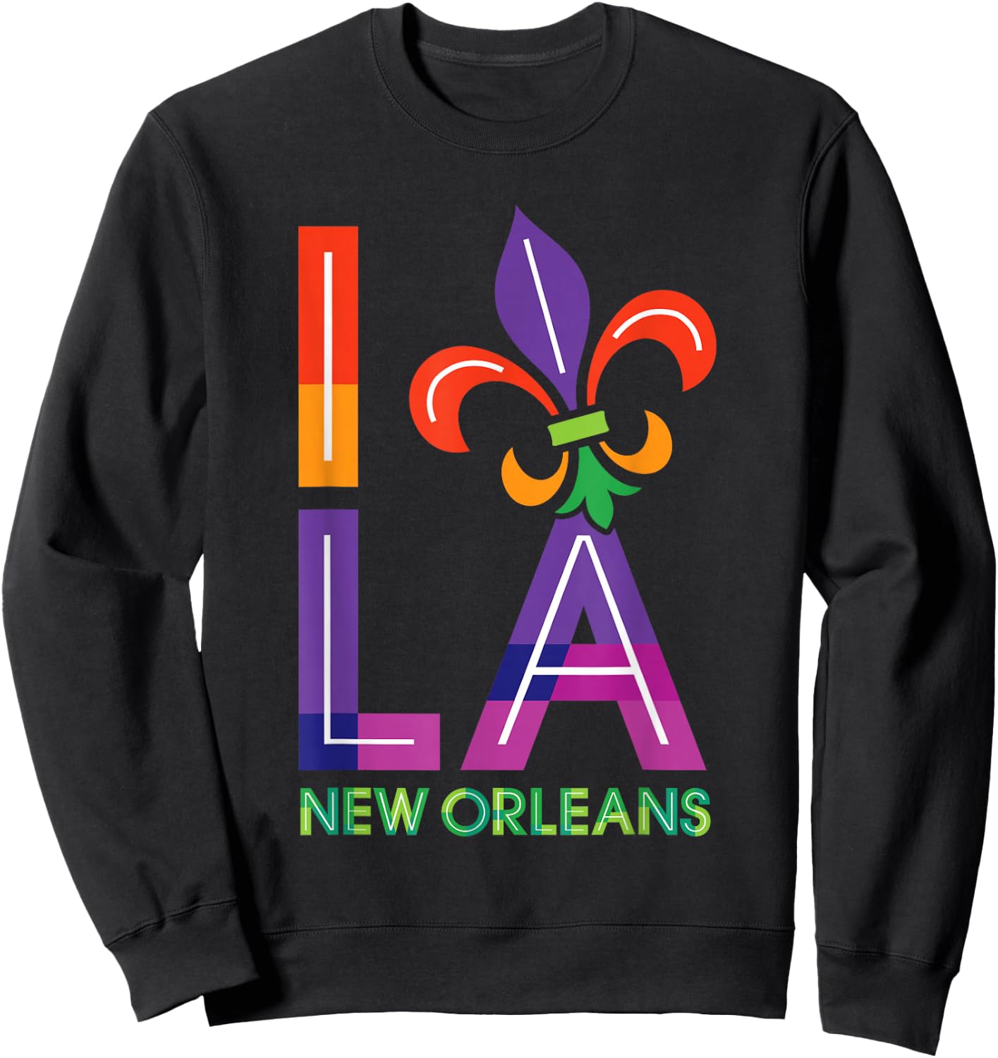 New Orleans Louisiana Love Vintage Retro Souvenir Gift Sweatshirt - Sweatshirt | Black