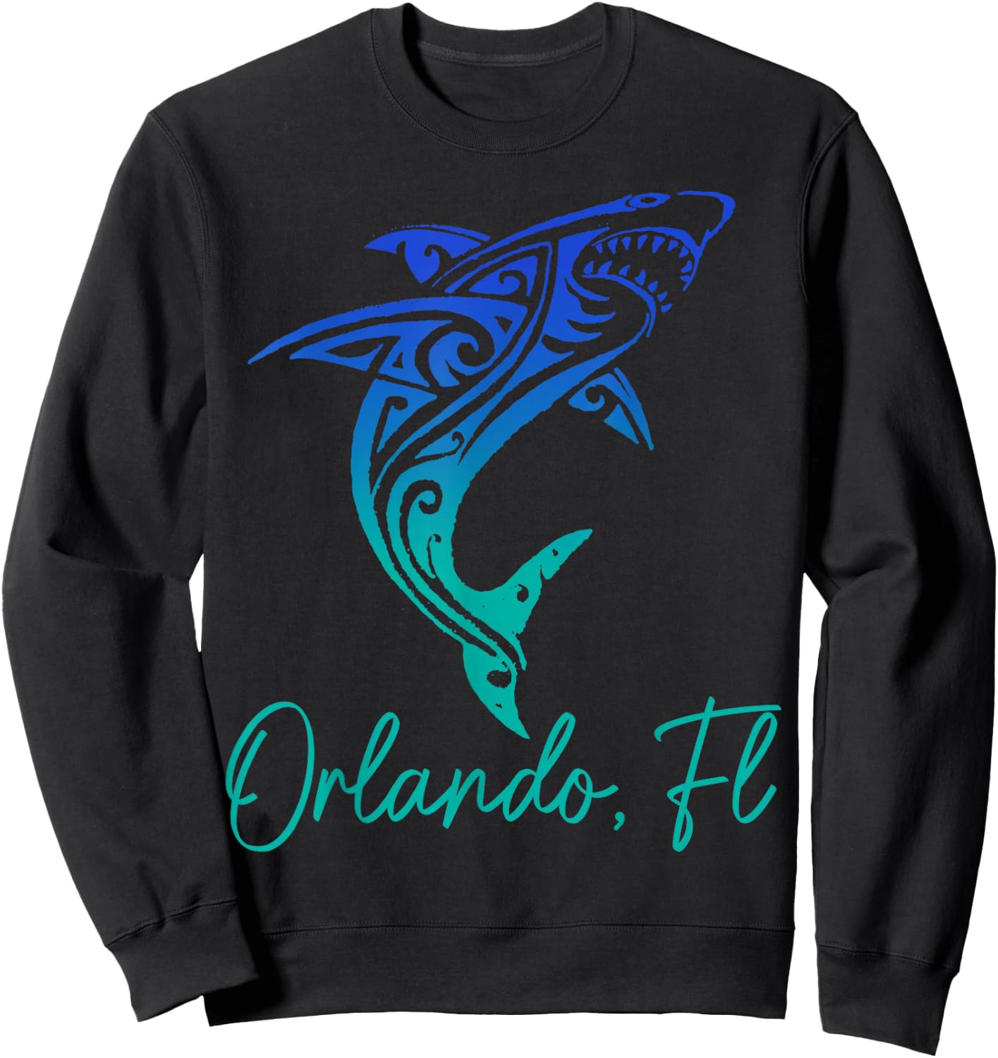 Orlando FL Shark Scuba Diving Surfer Surf Florida Surf Sweatshirt - Sweatshirt | Black