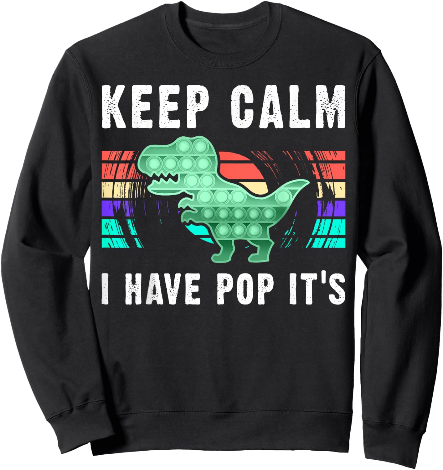 Fidget Toy Pop It Dinosaur for Boys Sweatshirt - Sweatshirt | Black