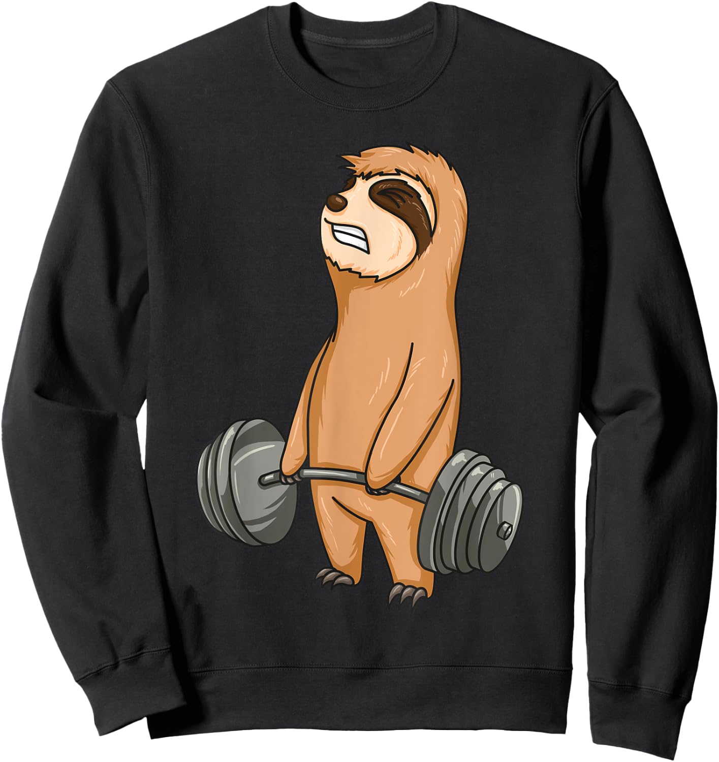 Baby Sloth Weight Lifting Fitness Motivation Workout Sweatshirt - Sweatshirt | Black