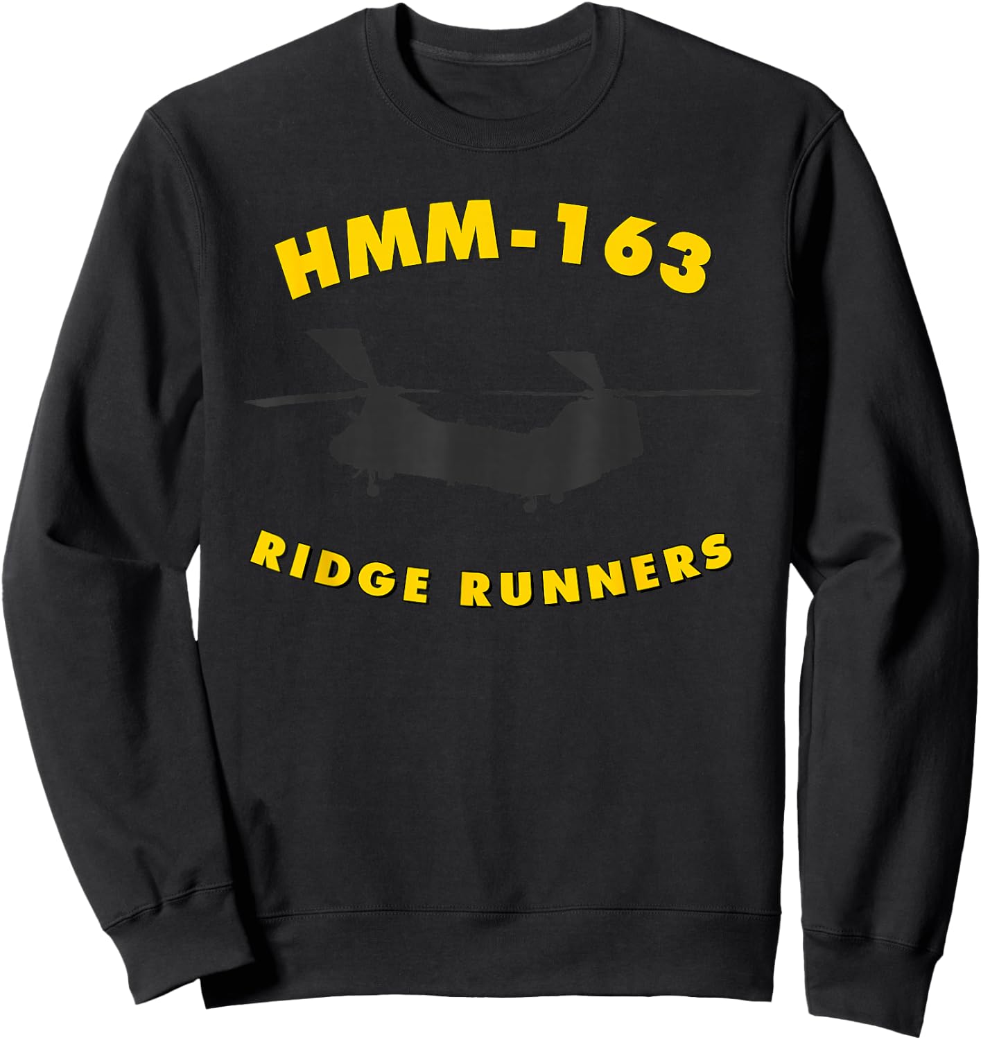 HMM-163 Helicopter Squadron CH-46 Sea Knight Sweatshirt - Sweatshirt | Black