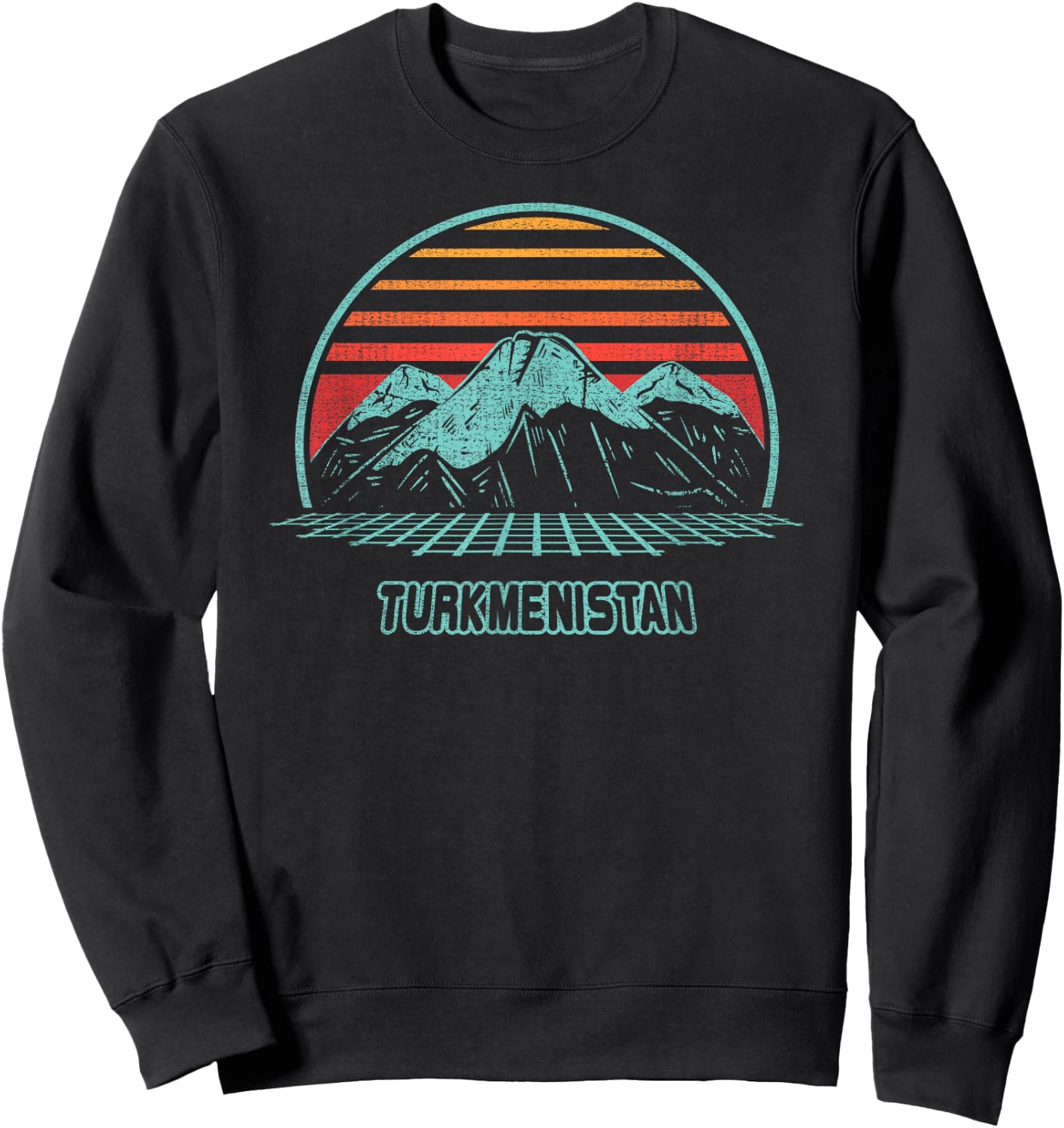 Turkmenistan Retro Vintage 80s Style Sweatshirt - Sweatshirt | Black