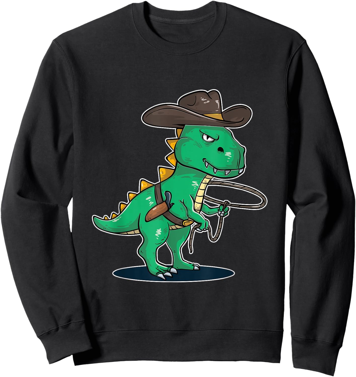 Cowboy Rodeo Dinosaur T-Rex Sweatshirt - Sweatshirt | Black