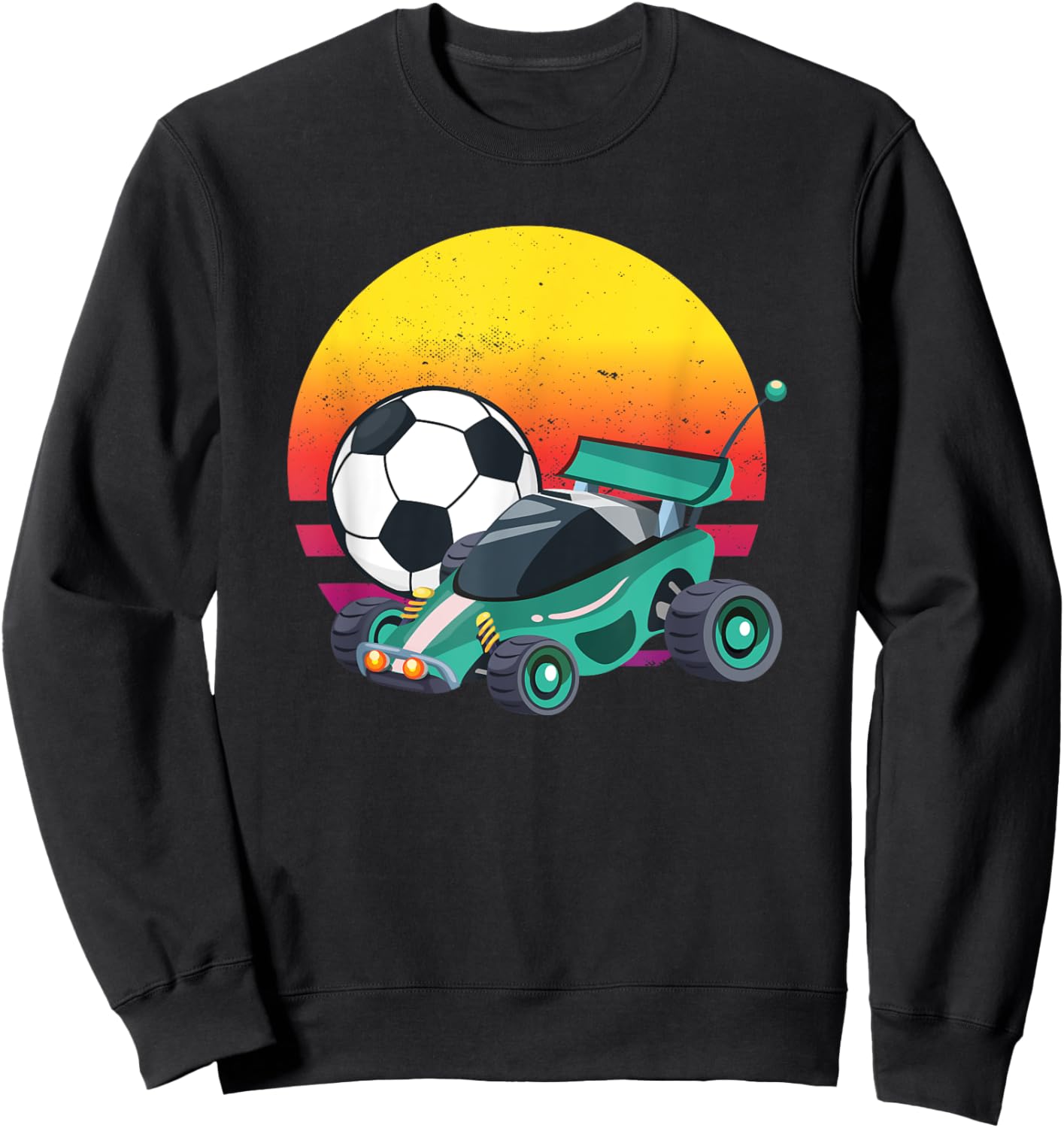 Retro Vintage Rocket RC Soccer Car League Sweatshirt - Sweatshirt | Black