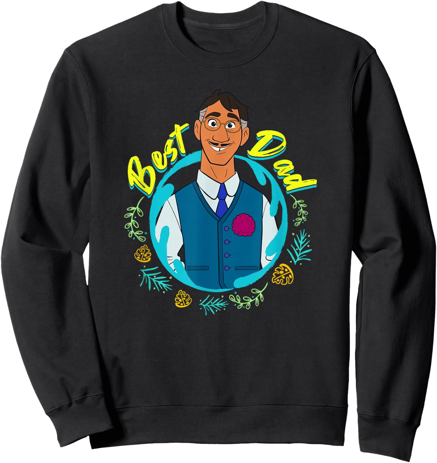Disney Encanto Agustin Madrigal Best Dad Portrait Small Sweatshirt - Sweatshirt | Black