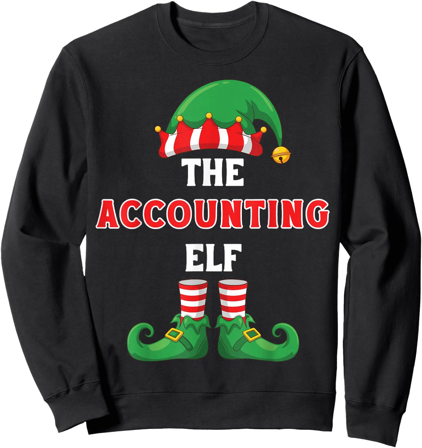 The Accounting Elf Shirt Christmas for Accountant CPA Sweatshirt - Sweatshirt | Black