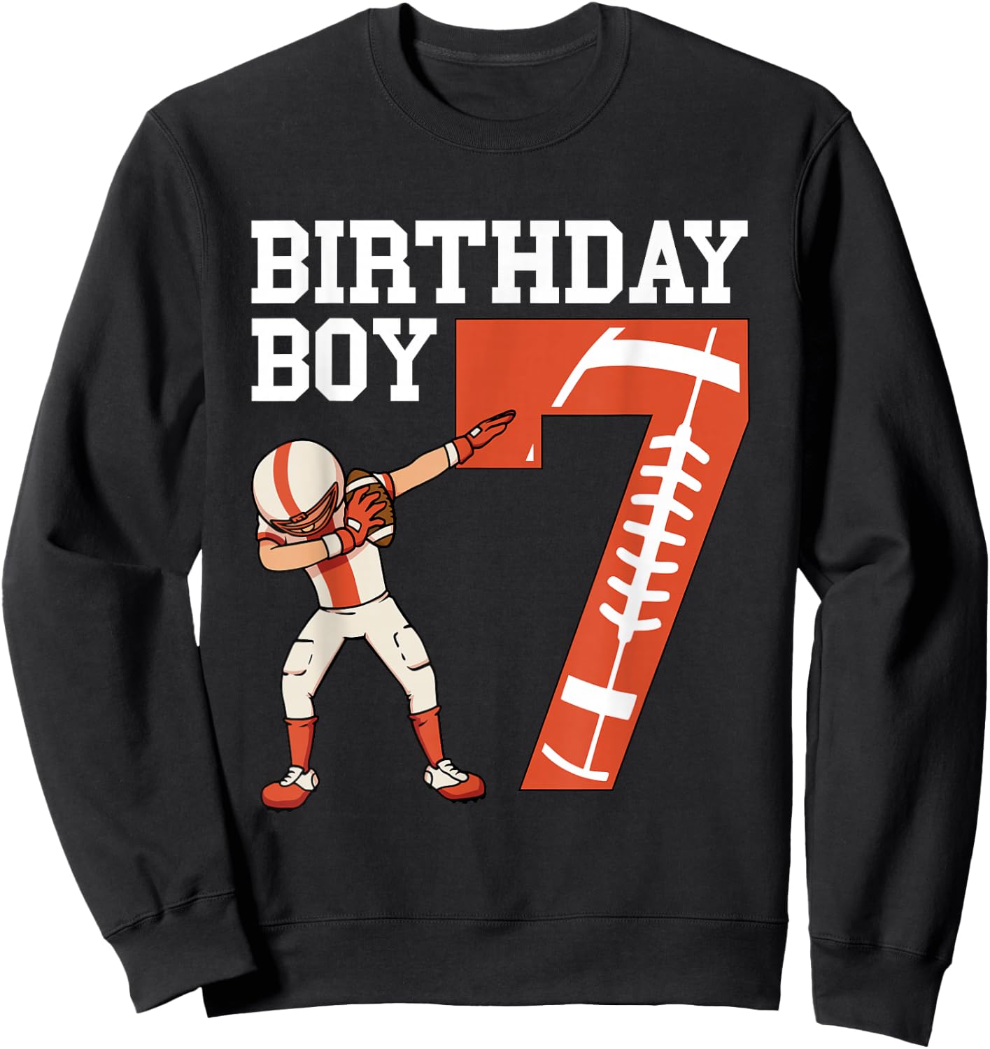 7 Years Old Boy Football Player 7th Football Birthday Boys Sweatshirt - Sweatshirt | Black