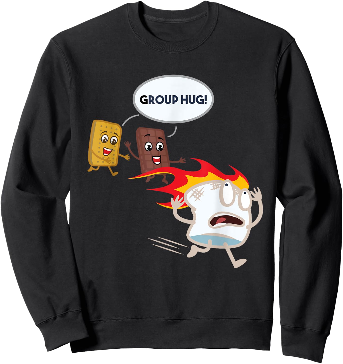 Smores S'mores Marshmallow Camping Roasting Bonfire Sweatshirt - Sweatshirt | Black