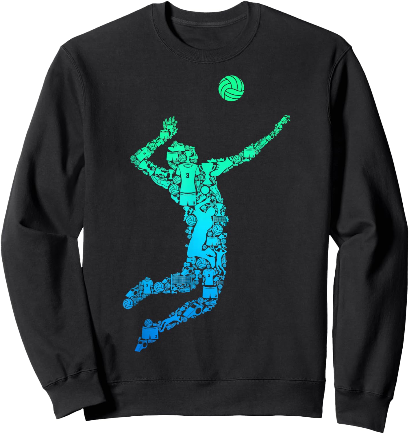 Volleyball Player Boys Men Youth Sweatshirt - Sweatshirt | Black