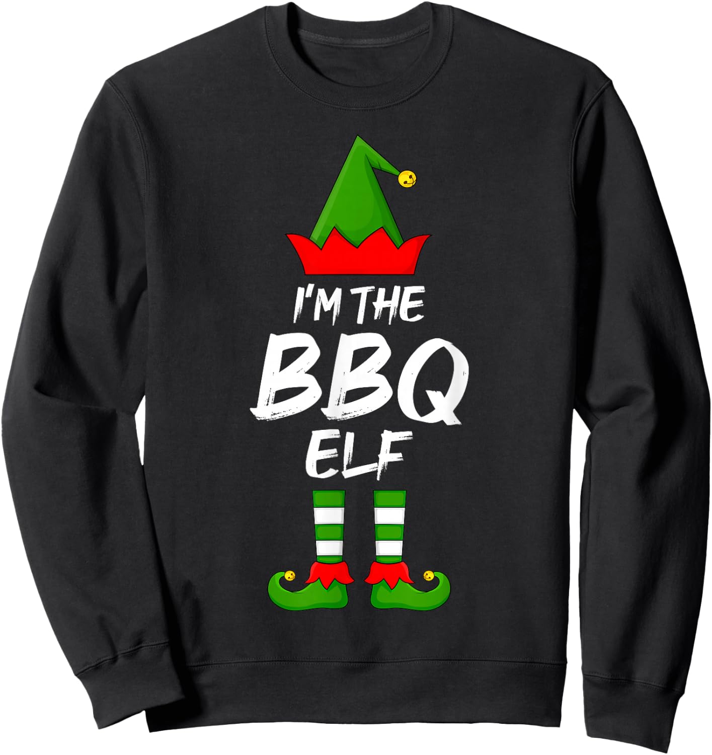 I'm The BBQ Elf Funny Matching Family Elf Christmas Sweatshirt - Sweatshirt | Black