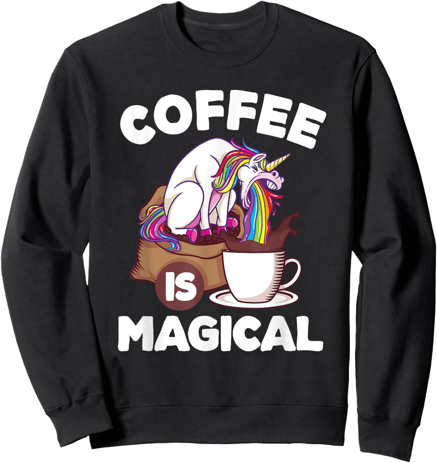Coffee Unicorn Sweatshirt - Sweatshirt | Black